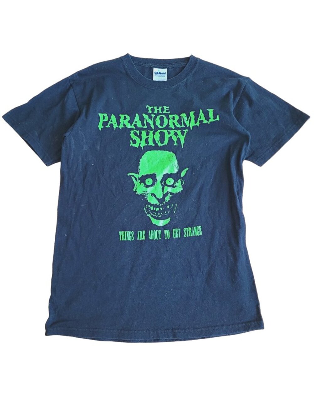 The Paranormal Show Men's Black Dracula Neon Graphic Ultra Heavyweight T-Shirt